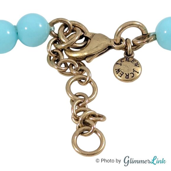 J. Crew Aqua Blue Graduated Ball Beaded Bib Necklace - Picture 7 of 8